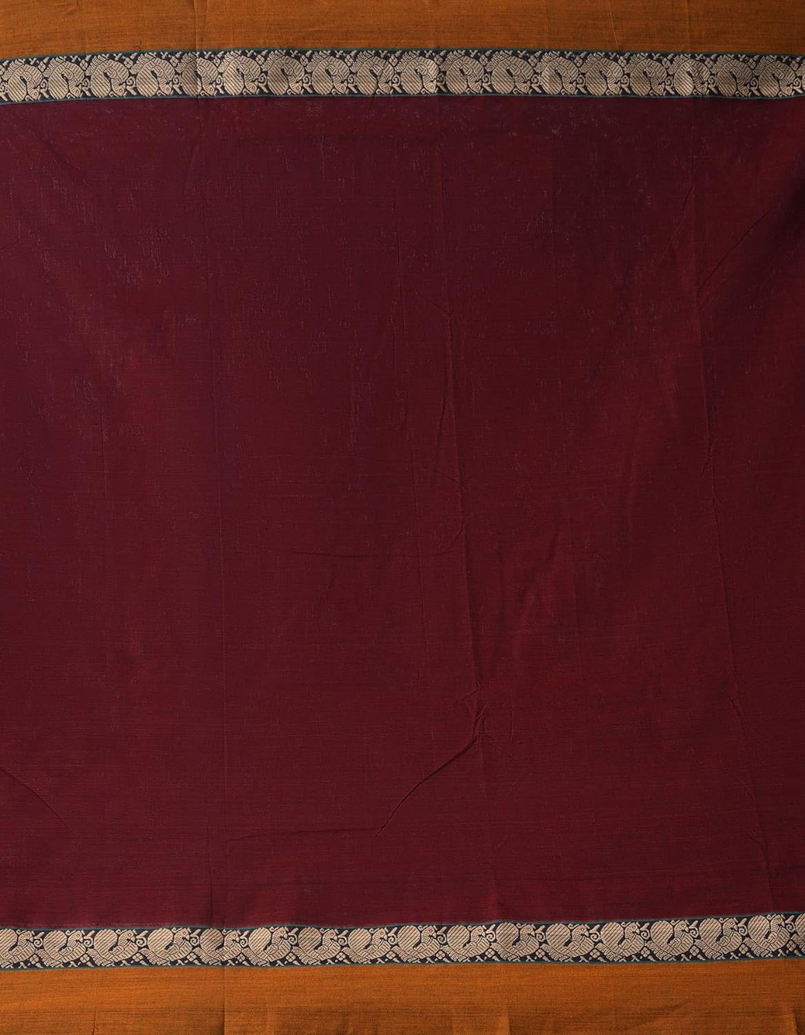 Pure Handloom Narayanpet Cotton Saree With Blouse Piece And Tassels Ends From The Weavers Of Andhra Pradesh (Maroon+Free Size) For Women