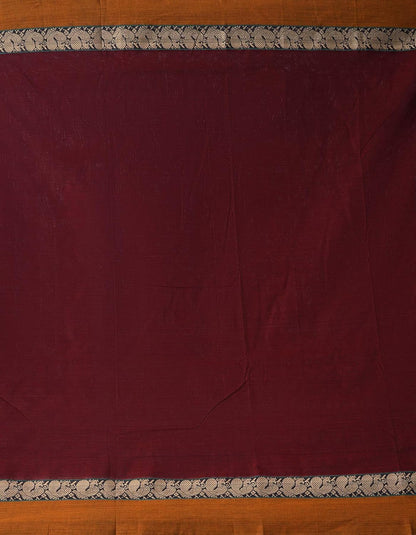 Pure Handloom Narayanpet Cotton Saree With Blouse Piece And Tassels Ends From The Weavers Of Andhra Pradesh (Maroon+Free Size) For Women