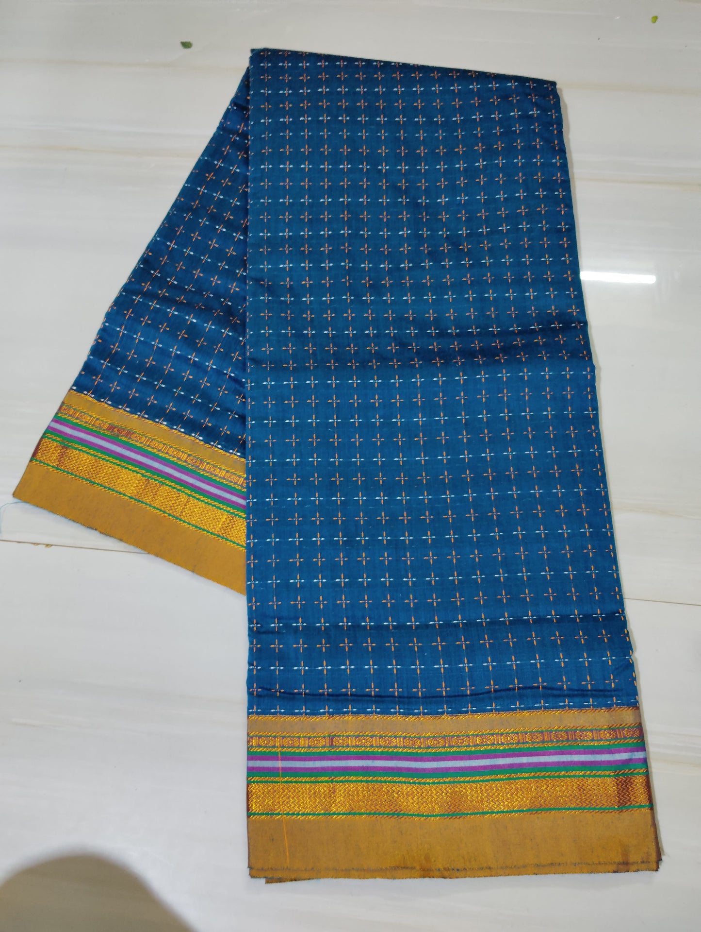 Aananda Cottonsilk Ilkal starplus pattern saree with running blouse piece