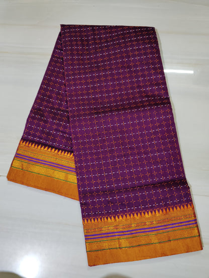 Maganta Cottonsilk Ilkal starplus pattern saree with running blouse piece