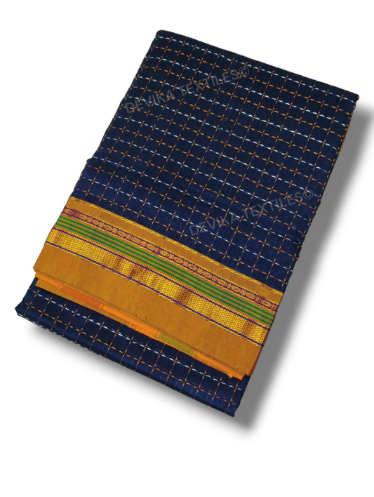 Voilet Cottonsilk Ilkal starplus pattern saree with running blouse piece