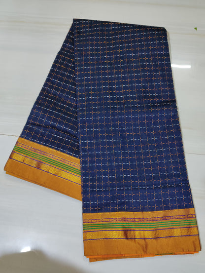 Voilet Cottonsilk Ilkal starplus pattern saree with running blouse piece