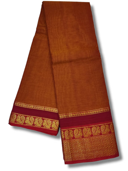 Deep gold Narayanpet Cotton saree with Running blouse piece (6.20M)