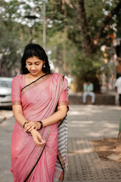 Deepali Rani pink Narayanapet Pure Cotton saree