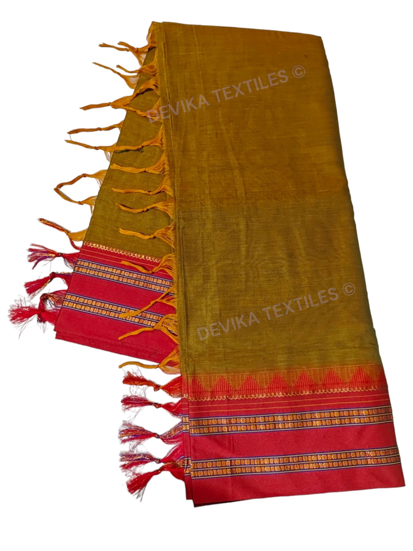 Double Shaded Brown Sanvi Narayanpeth Pure Handloom Cotton Saree With Running Blouse Piece(Same As saree)