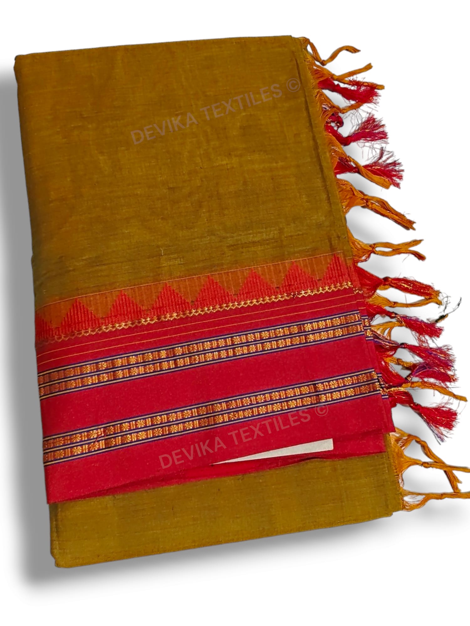Double Shaded Brown Sanvi Narayanpeth Pure Handloom Cotton Saree With Running Blouse Piece(Same As saree)