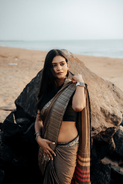 Gopika Beige Narayanpet Pure Cotton Saree