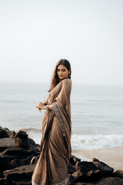 Gopika Beige Narayanpet Pure Cotton Saree