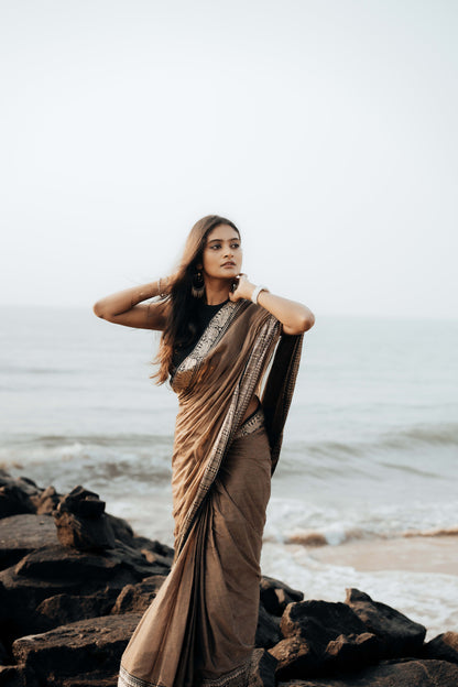 Gopika Beige Narayanpet Pure Cotton Saree