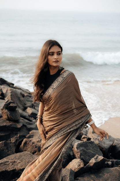 Gopika Beige Narayanpet Pure Cotton Saree