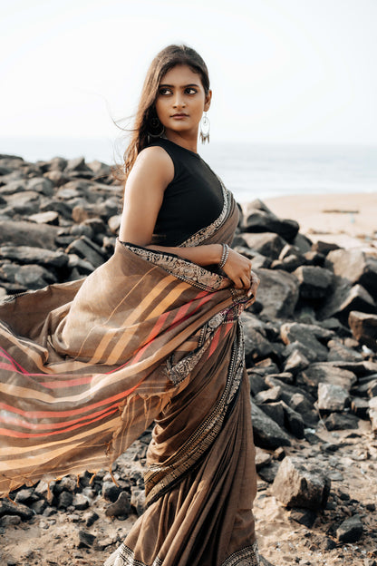 Gopika Beige Narayanpet Pure Cotton Saree