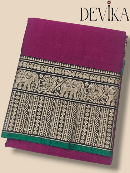 Gopika Magenta Narayanpet Pure cotton saree
