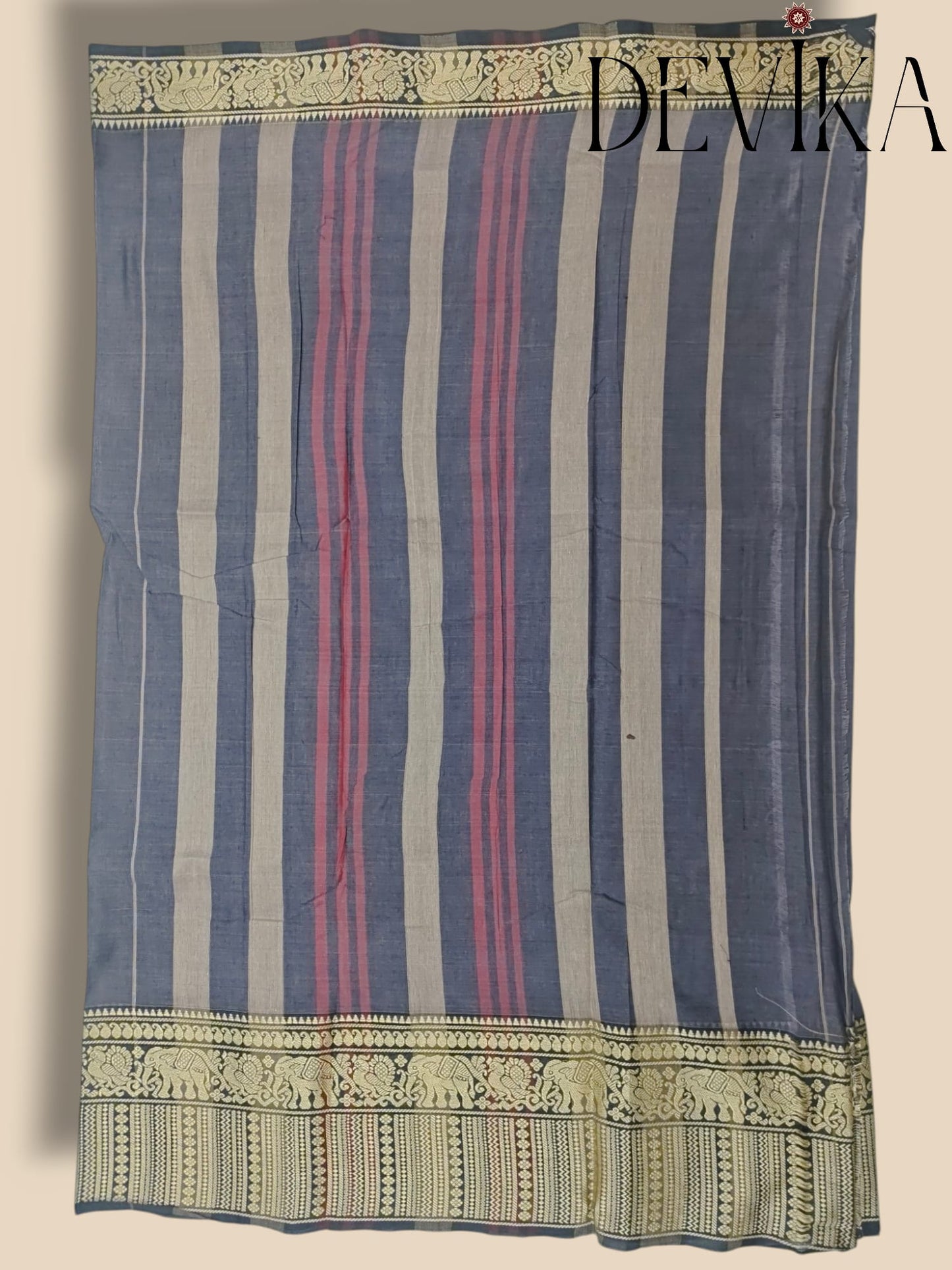 Gopika Steel Grey Narayanpet Pure cotton saree