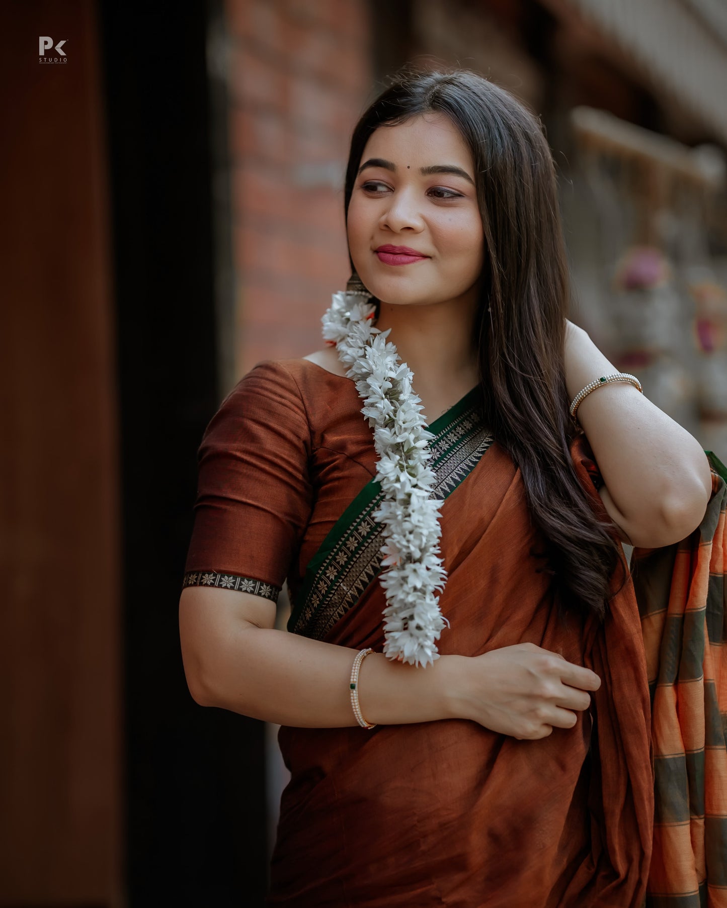 Gouthami Brown Narayanpet Pure Cotton saree
