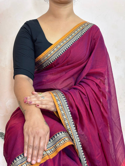 Gouthami Magenta Authentic DEVIKA pure cotton saree