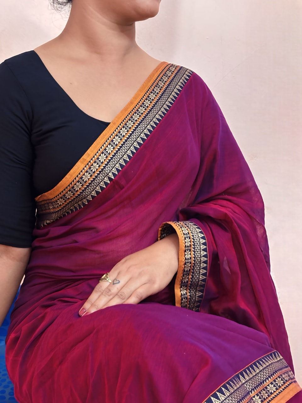 Gouthami Magenta Authentic DEVIKA pure cotton saree
