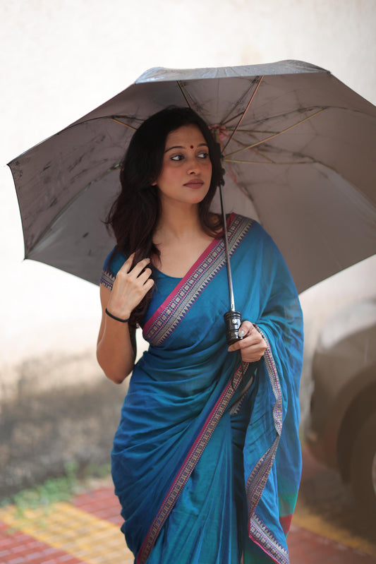 Gouthami Rama Green Narayanpet Cotton saree