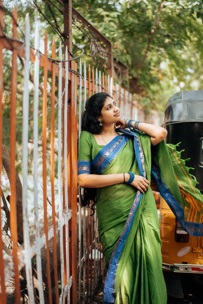 Green Anupama Narayanpet Pure cotton saree