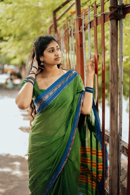 Green Anupama Narayanpet Pure cotton saree