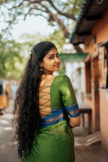 Green Anupama Narayanpet Pure cotton saree