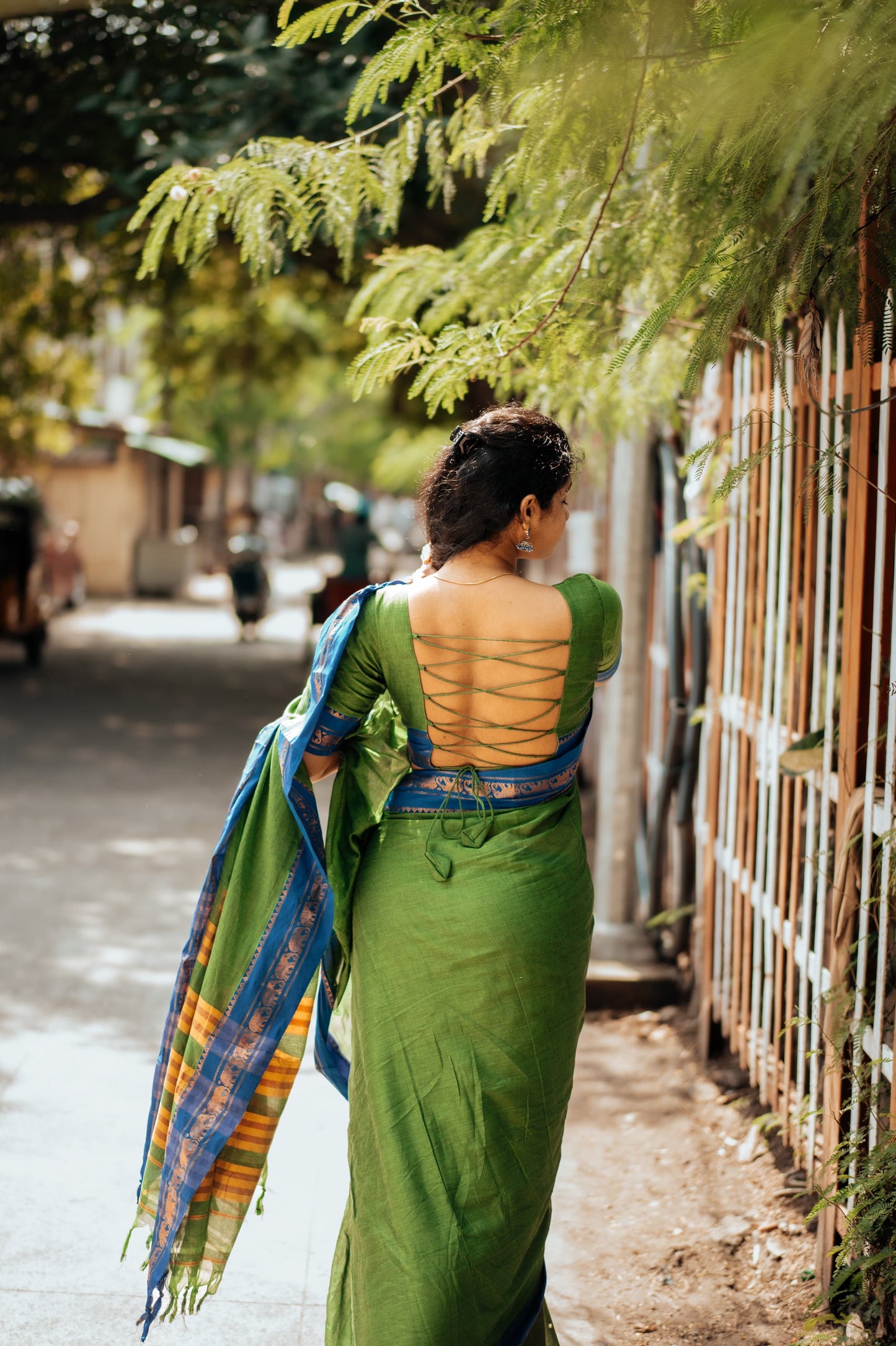 Green Anupama Narayanpet Pure cotton saree