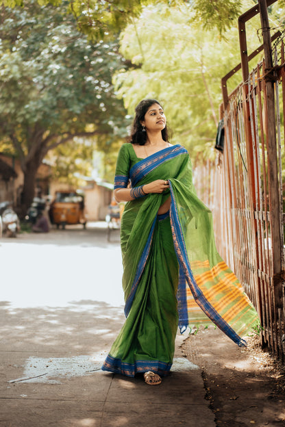 Green Anupama Narayanpet Pure cotton saree