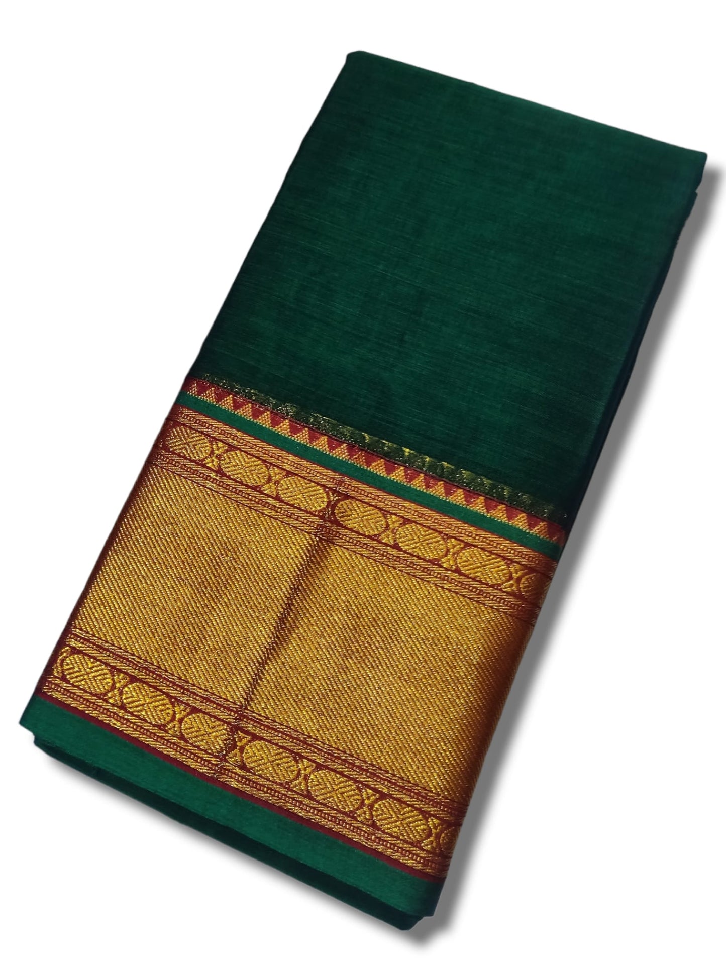 Green Paithani Border Narayanpet Pure Cotton Handloom sarees with Running blouse piece For Women