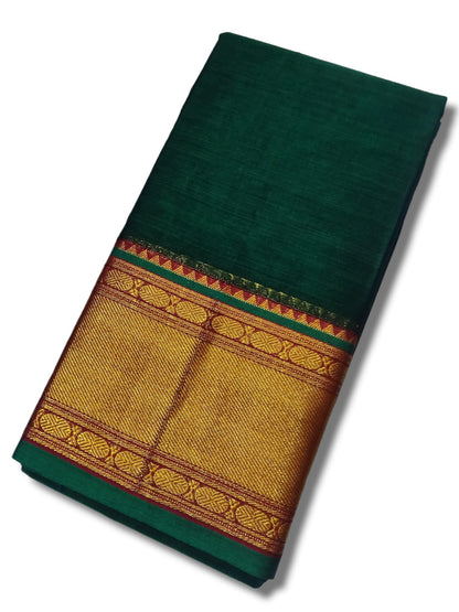 Green Paithani Border Narayanpet Pure Cotton Handloom sarees with Running blouse piece For Women