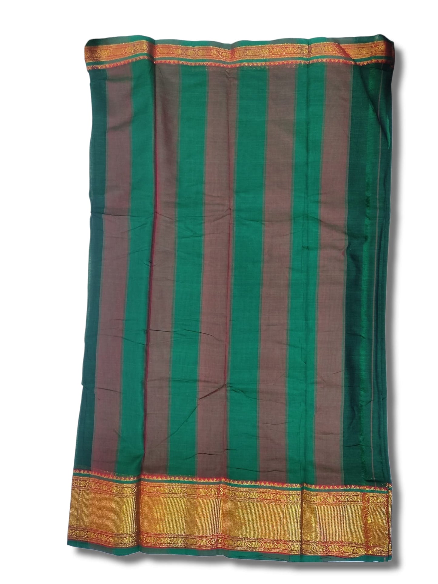 Green Paithani Border Narayanpet Pure Cotton Handloom sarees with Running blouse piece For Women
