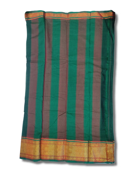 Green Paithani Border Narayanpet Pure Cotton Handloom sarees with Running blouse piece For Women