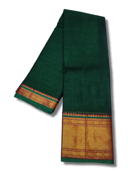 Green Paithani Border Narayanpet Pure Cotton Handloom sarees with Running blouse piece For Women