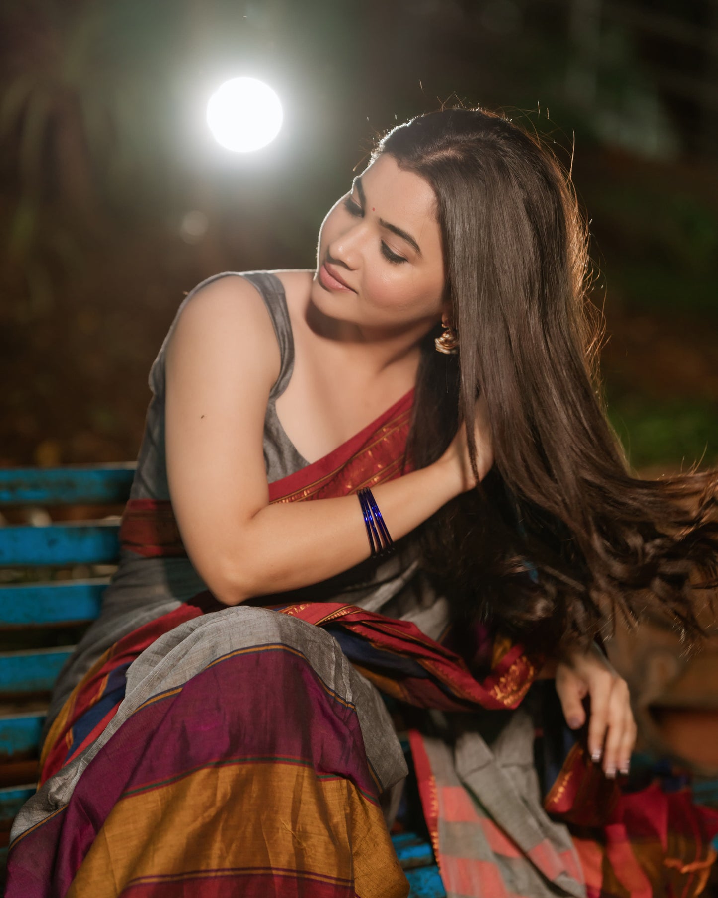 Grey Half Half Narayanpet Pure Cotton Sarees