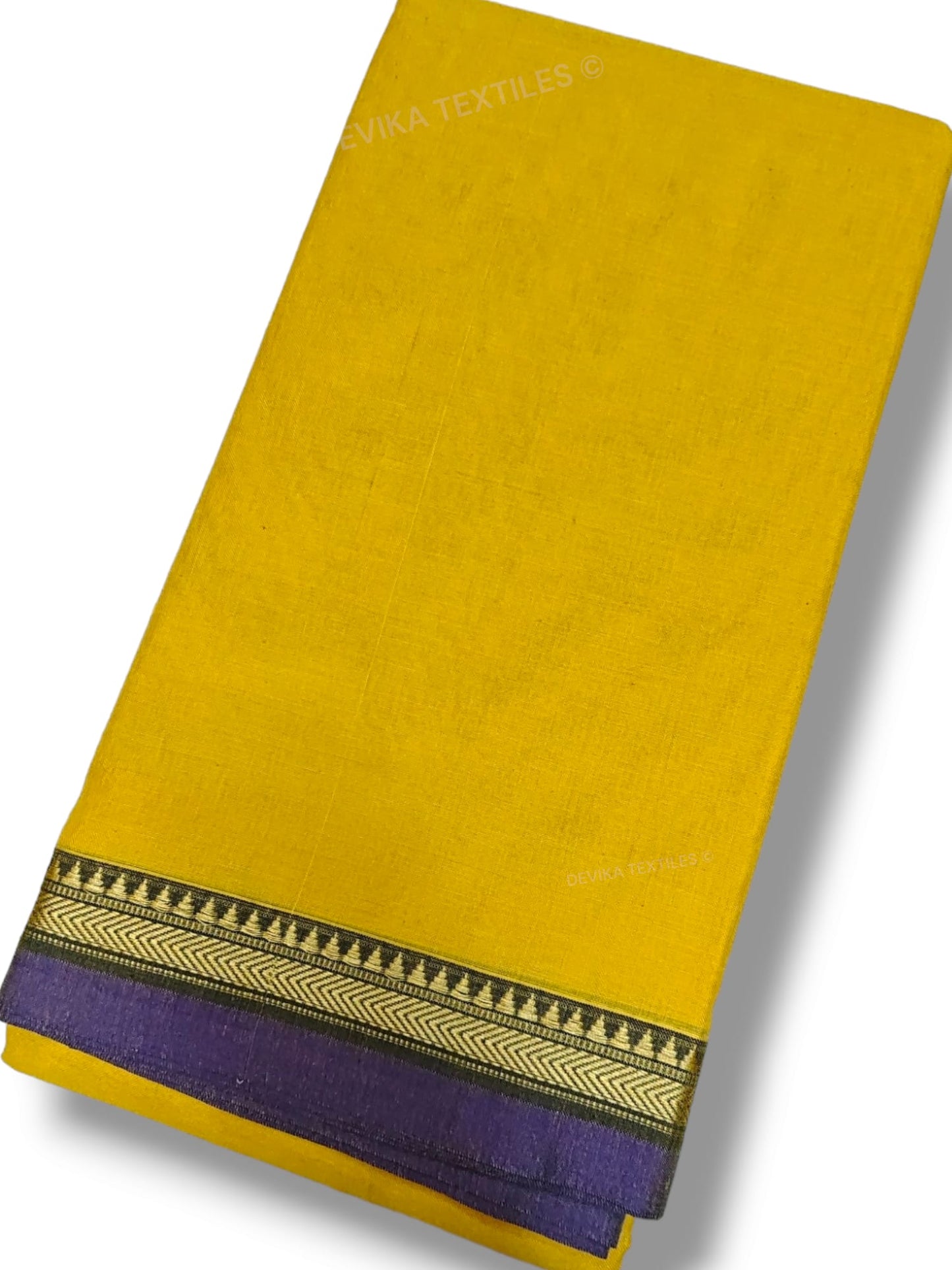 Ashwini (Yellow Narayanpet Pure Cotton saree with Running blouse piece (Same as Saree))
