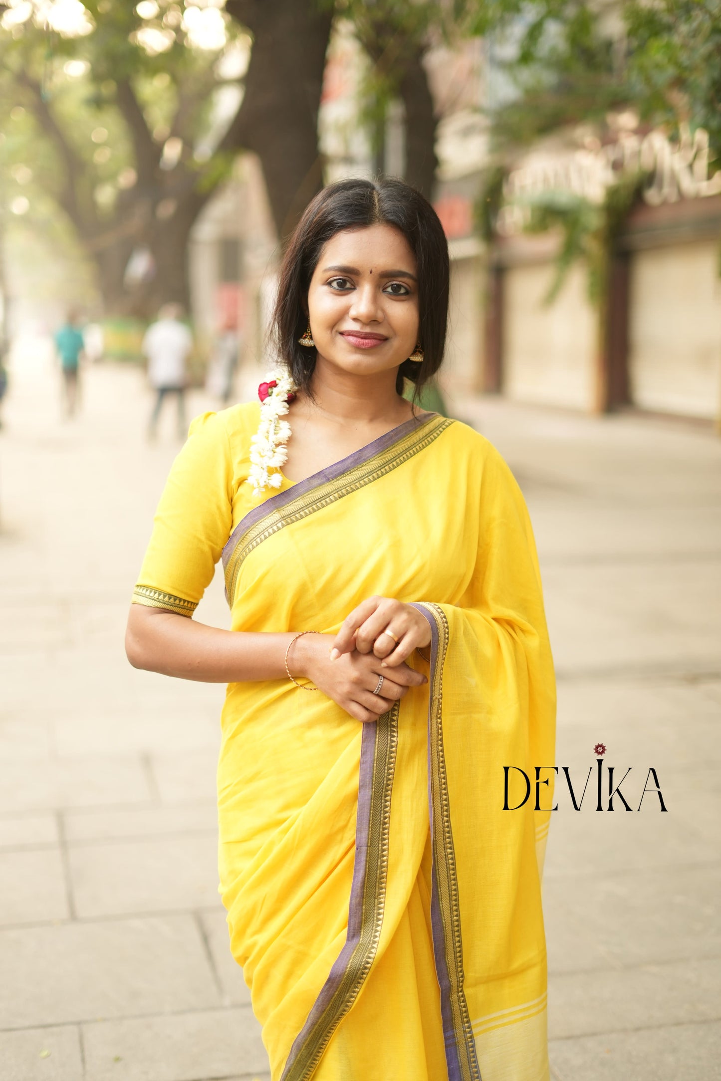 Ashwini (Yellow Narayanpet Pure Cotton saree with Running blouse piece (Same as Saree))