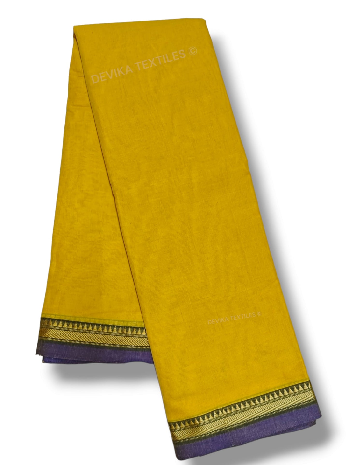 Ashwini (Yellow Narayanpet Pure Cotton saree with Running blouse piece (Same as Saree))