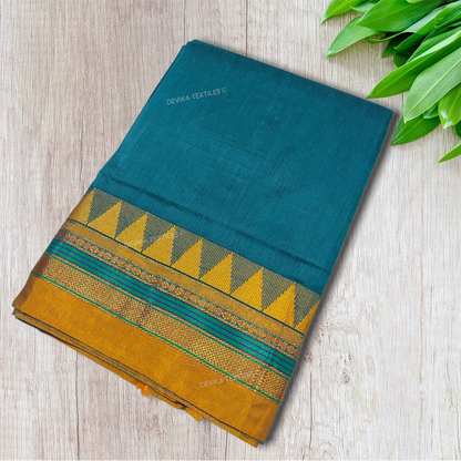 Ilkal Ananda Color Cottonsilk M Border Saree with Running blouse piece