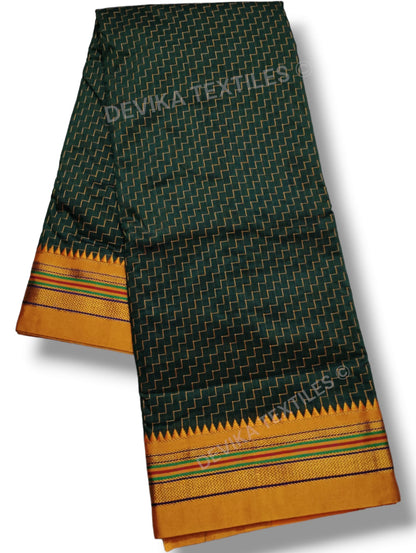 Ilkal Zig Zag Pattern Cottonsilk Saree with running blouse piece