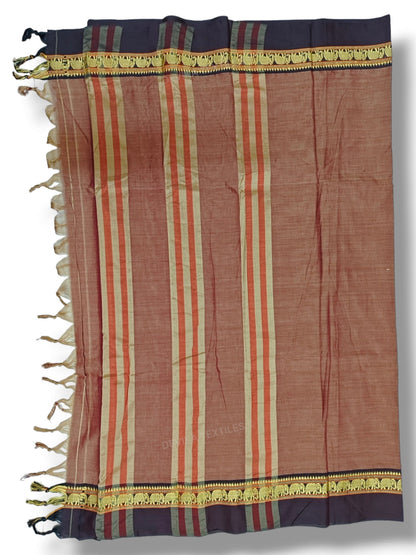 Single Elephant Narayanpet Pure Cotton Saree with running blouse piece(Same as saree)