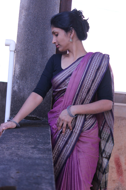 Levender Orissa Pattern Narayanpet Pure Cotton saree