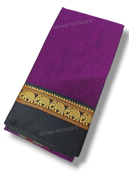 Magenta Narayanapet Pure Cotton saree with running blouse piece (same as saree)