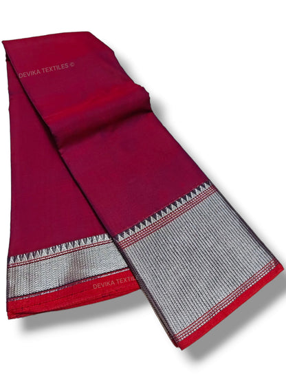 Magenta Sahitya Narayanapet Pure Cotton saree with running blouse piece (Same as saree)