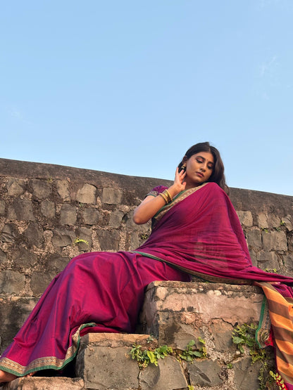 Magenta Shraddha Narayanpet Pure cotton saree
