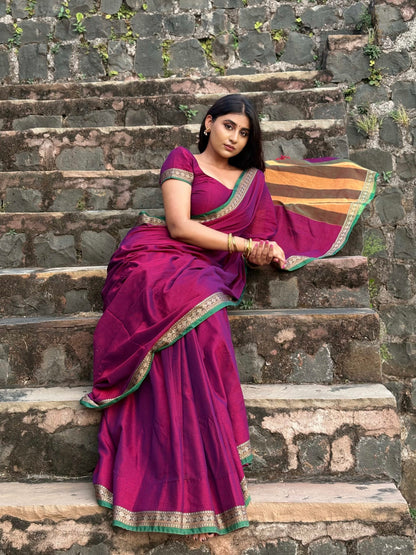 Magenta Shraddha Narayanpet Pure cotton saree