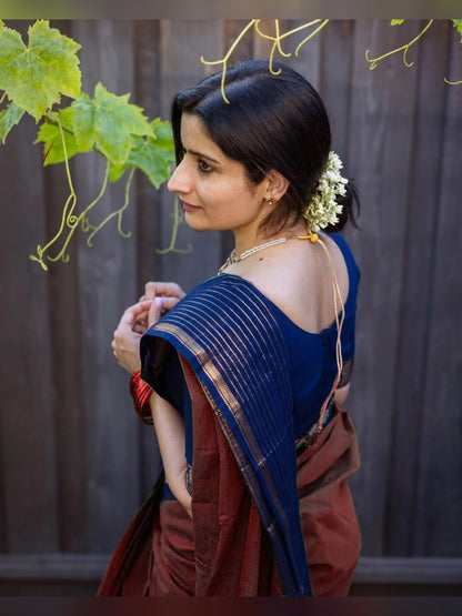 Maroon Aradhana Narayanapet Pure Cotton saree