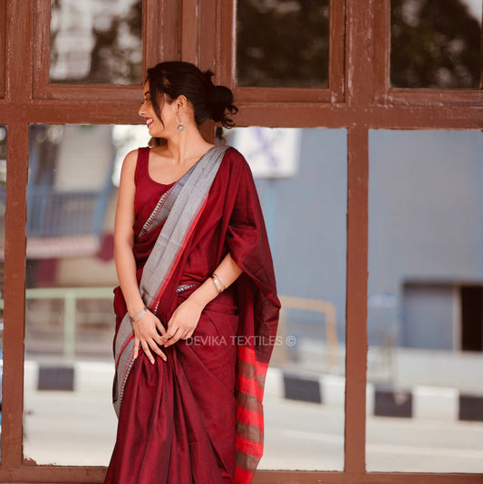 Narayanapet Pure Cotton saree with running blouse piece (Same as saree)