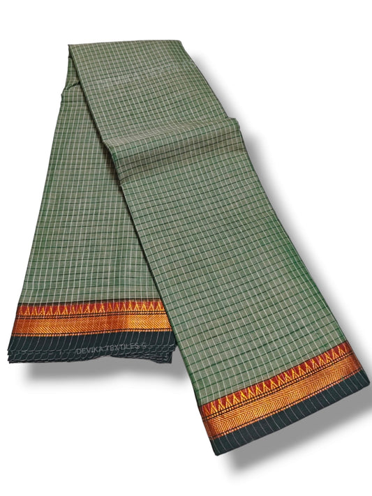 Pista Ashwini Narayanapet Pure Cotton saree with running blouse piece (Same As Saree)