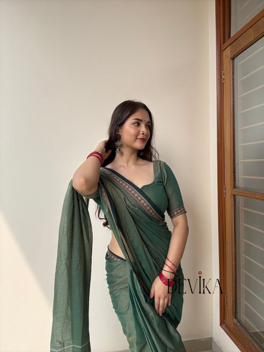 Pista Green Shradha Narayanapet Pure Cotton saree