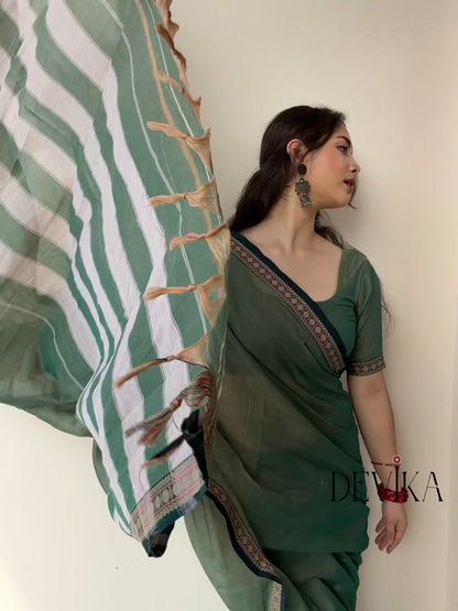 Pista Green Shradha Narayanapet Pure Cotton saree