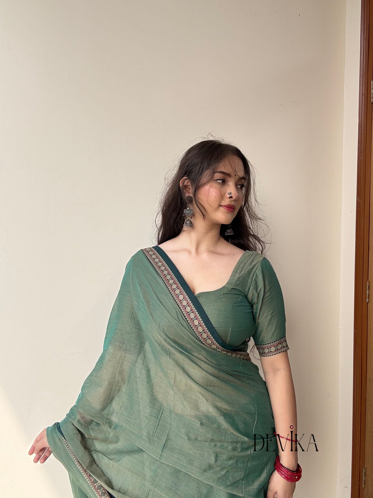 Pista Green Shradha Narayanapet Pure Cotton saree