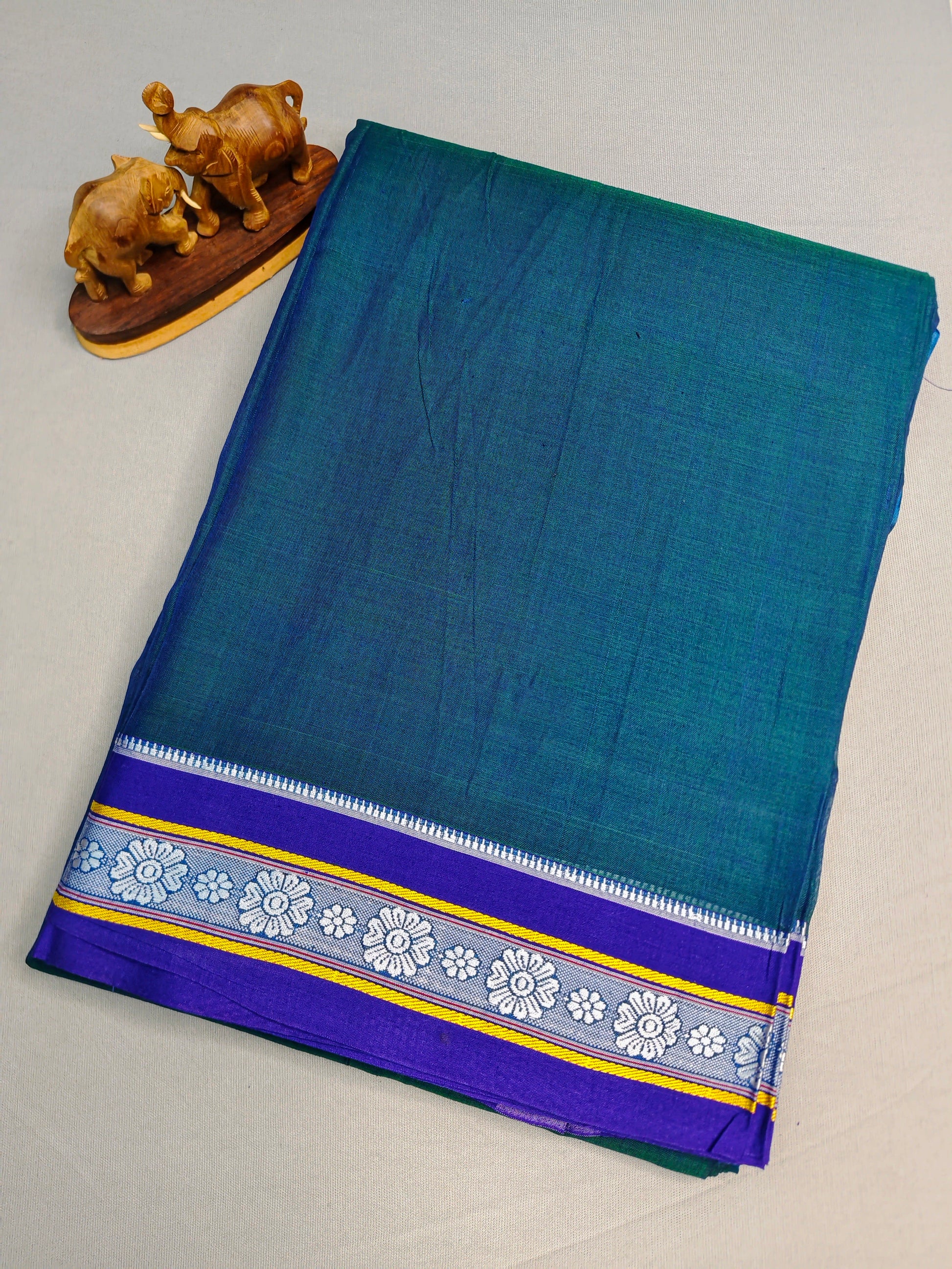 Premium Mercerised Cotton  saree with silk pallu